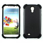 Wholesale Samsung Galaxy S4 Gummy Shell Case (Black-Black)